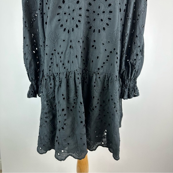 ELOQUII Black Eyelet Mini Dress Size 18 - Picture 12 of 13